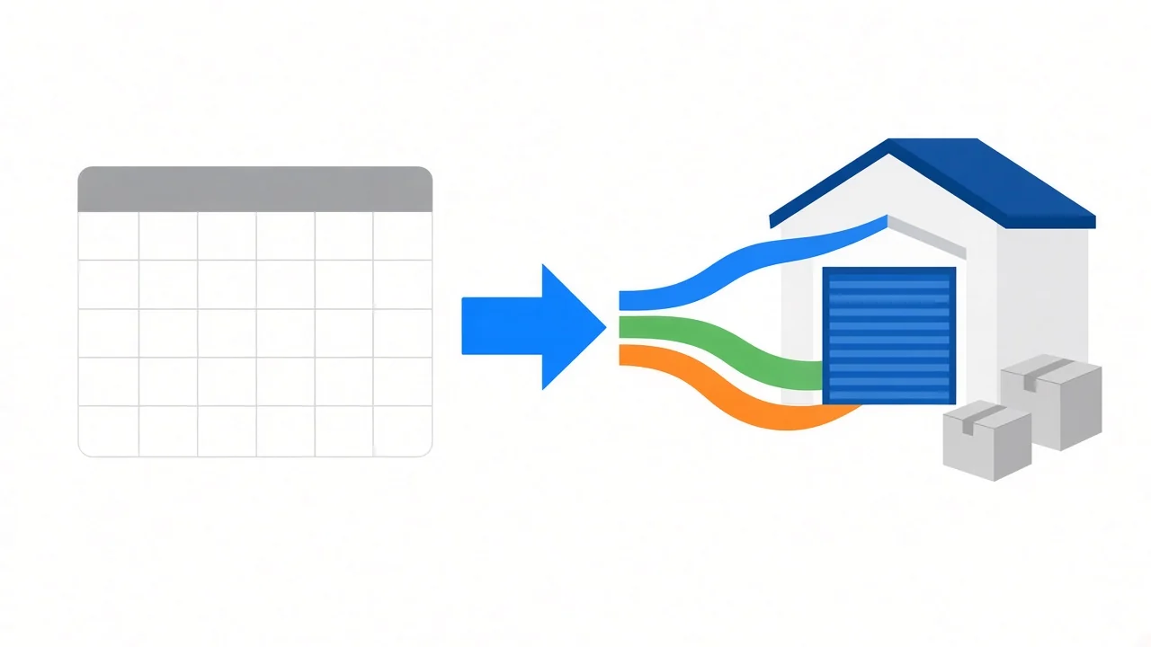 Spreadsheet stops flowing into coloured routes at a depot