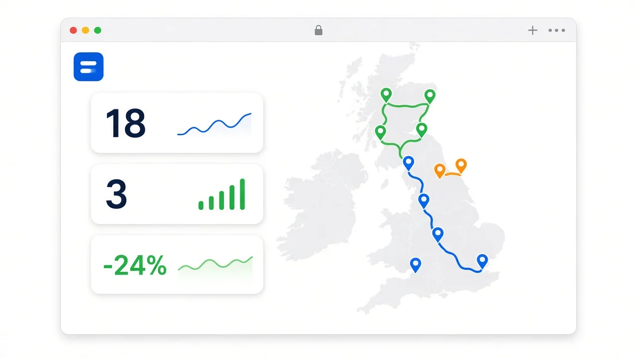 vRouted dashboard showing today’s optimised routes